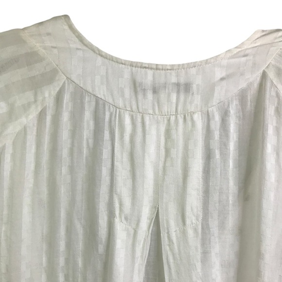 Burning Torch Women Tunic Top Boho White Floral Gems Long Sleeve V-Neck S $395 - Picture 6 of 10